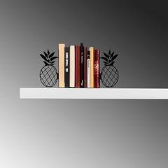 Decoratieve boekensteun ananas Liber 30 x 12 x 18,5 cm Metaal Zwart