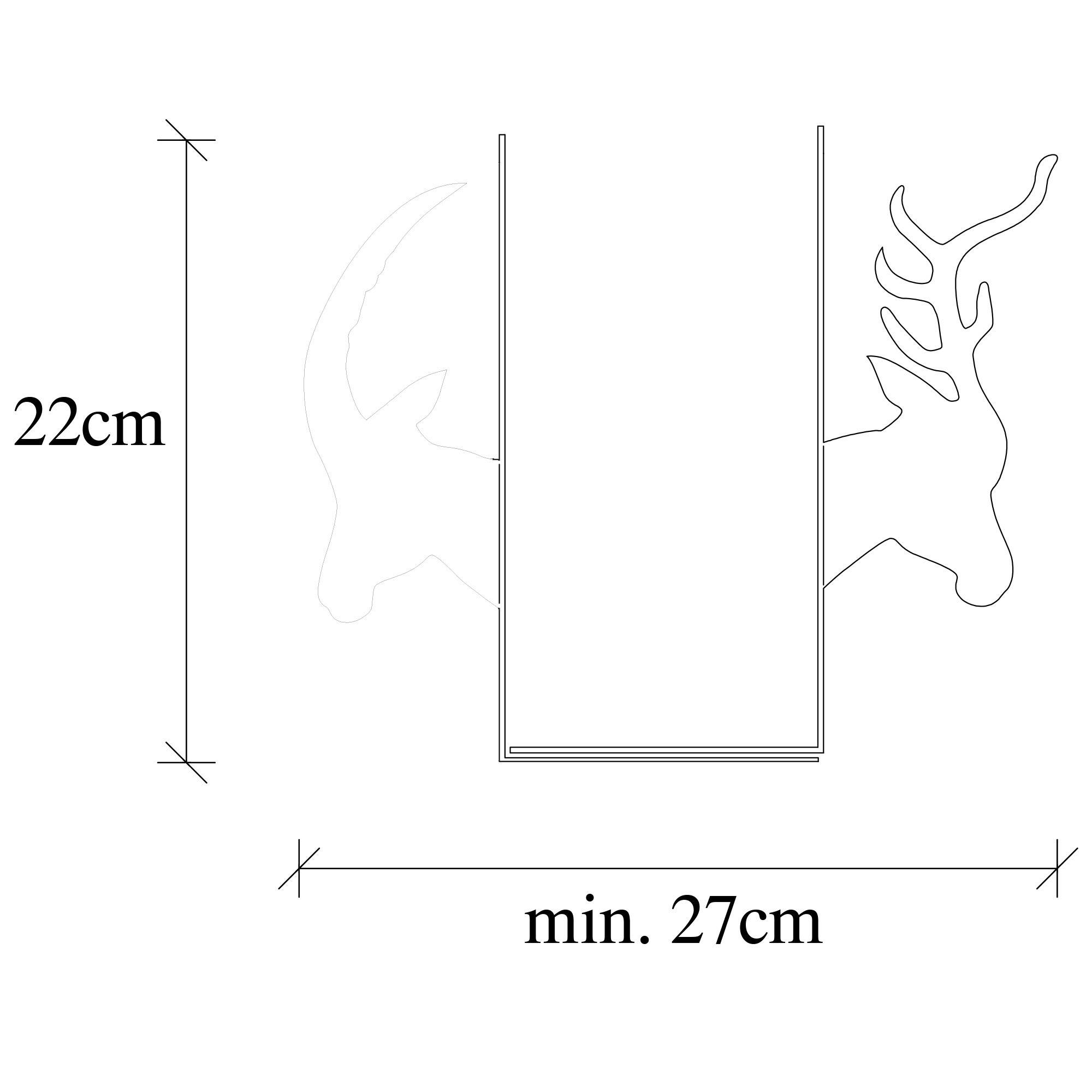 Fermalibro ariete & cervo Liber 27 x 14 x 22 cm metallo nero