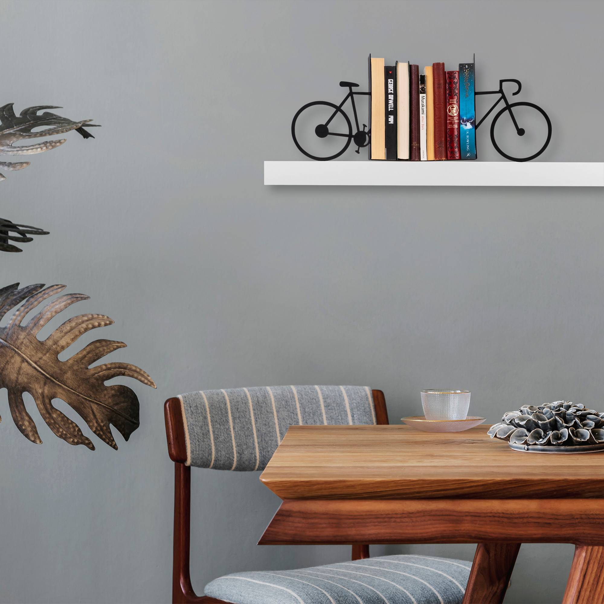 Serre-livre décoratif bicyclette Liber 44 x 14 x 23 cm Métal Noir