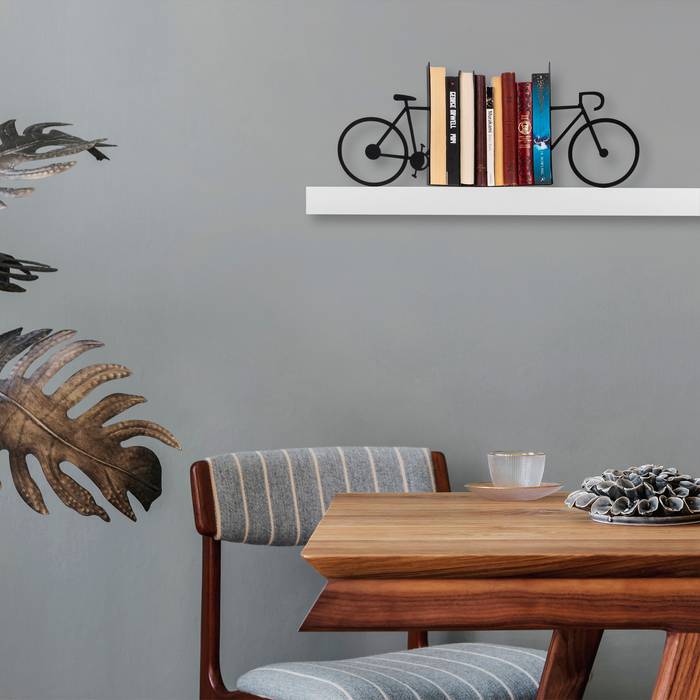 Serre-livre décoratif bicyclette Liber 44 x 14 x 23 cm Métal Noir