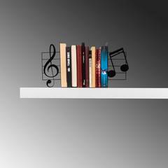 Serre-livre décoratif musique Liber 30,5x14x22cm Métal Noir