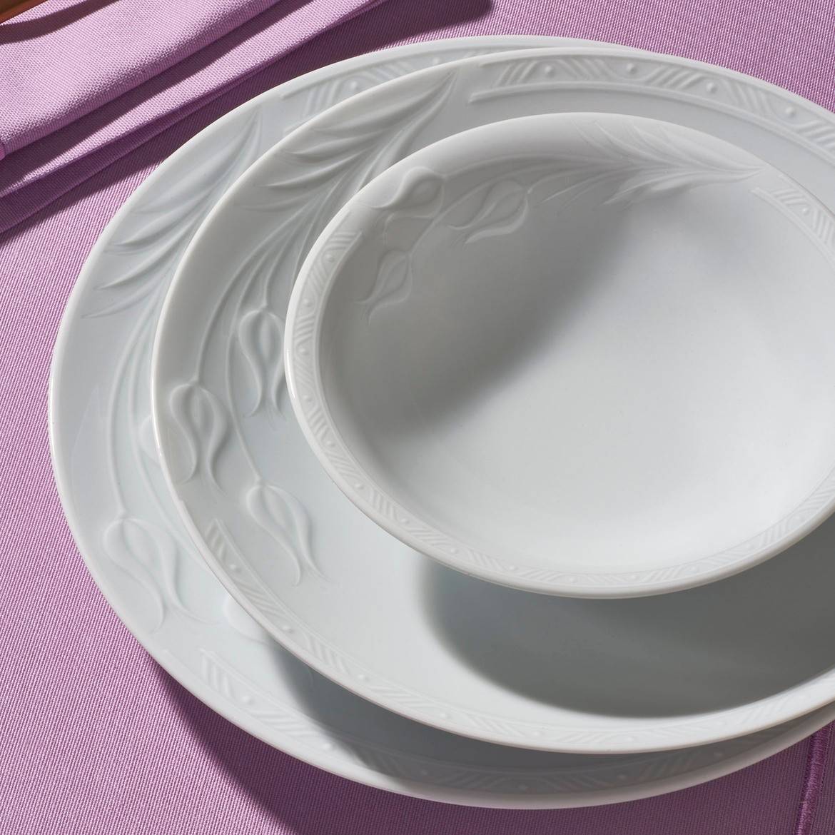 Service de table 18 pièces Scylla 100% Porcelaine Motif Fleur en