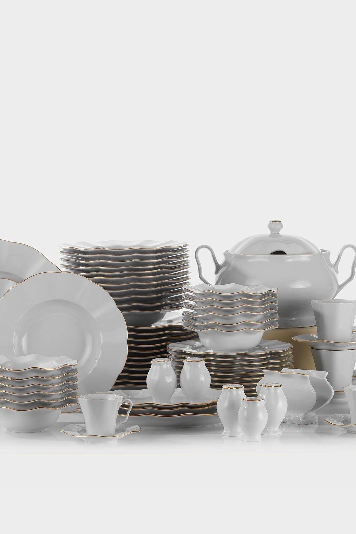 Service de table complet 83 pièces Avouta 100% Porcelaine Blanc