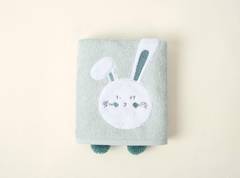 Vellus badstof baby handdoek 50x75cm 100 katoen Mint konijn patroon