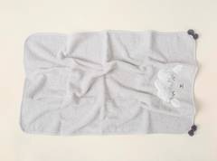 Vellus baby badstof handdoek 50x75cm 100 katoen Lammotief Lichtgrijs