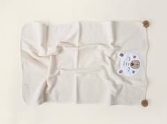 Vellus asciugamano bambino 50x75cm 100% cotone disegno orsetto bianco bianco crema