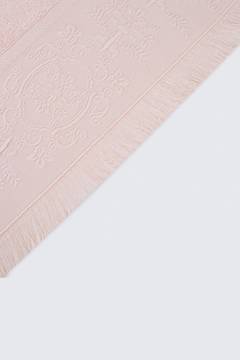 Asciugamano medaglione ricamo frange 50 x 90 cm 100% cotone Polvere rosa