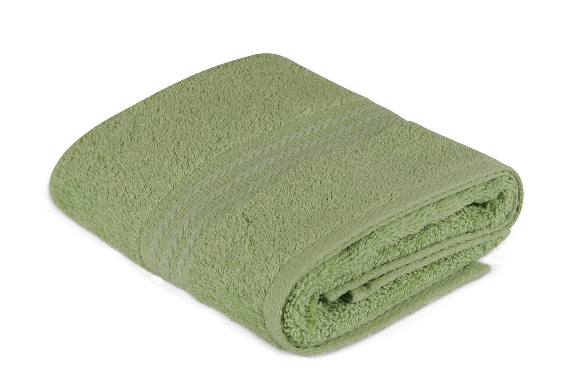 Sicco Handtuch mit drei bestickten Linien 50 x 90 cm 100% baumwollstoff Grün