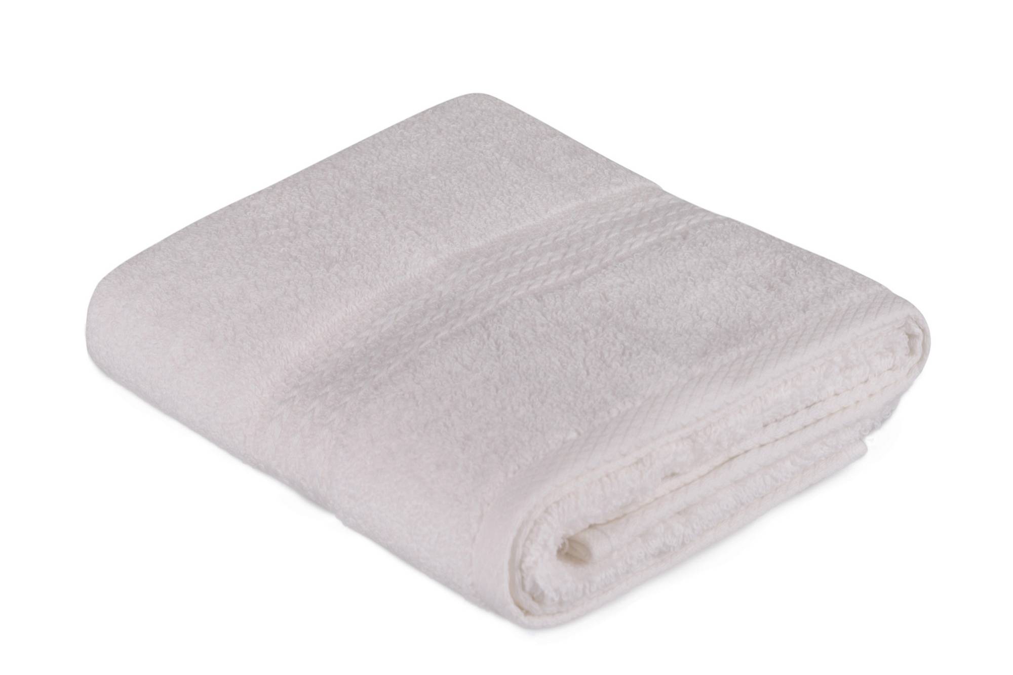 Sicco Handtuch mit drei bestickten Linien 50 x 90 cm 100% baumwollstoff Weiß
