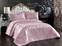 Set couvre-lit double Noctis damassé texture 100% Coton Rose poudré