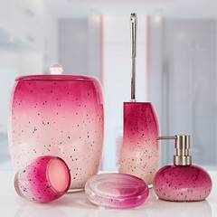 Marat Set di 5 accessori da bagno in poliresina rosa