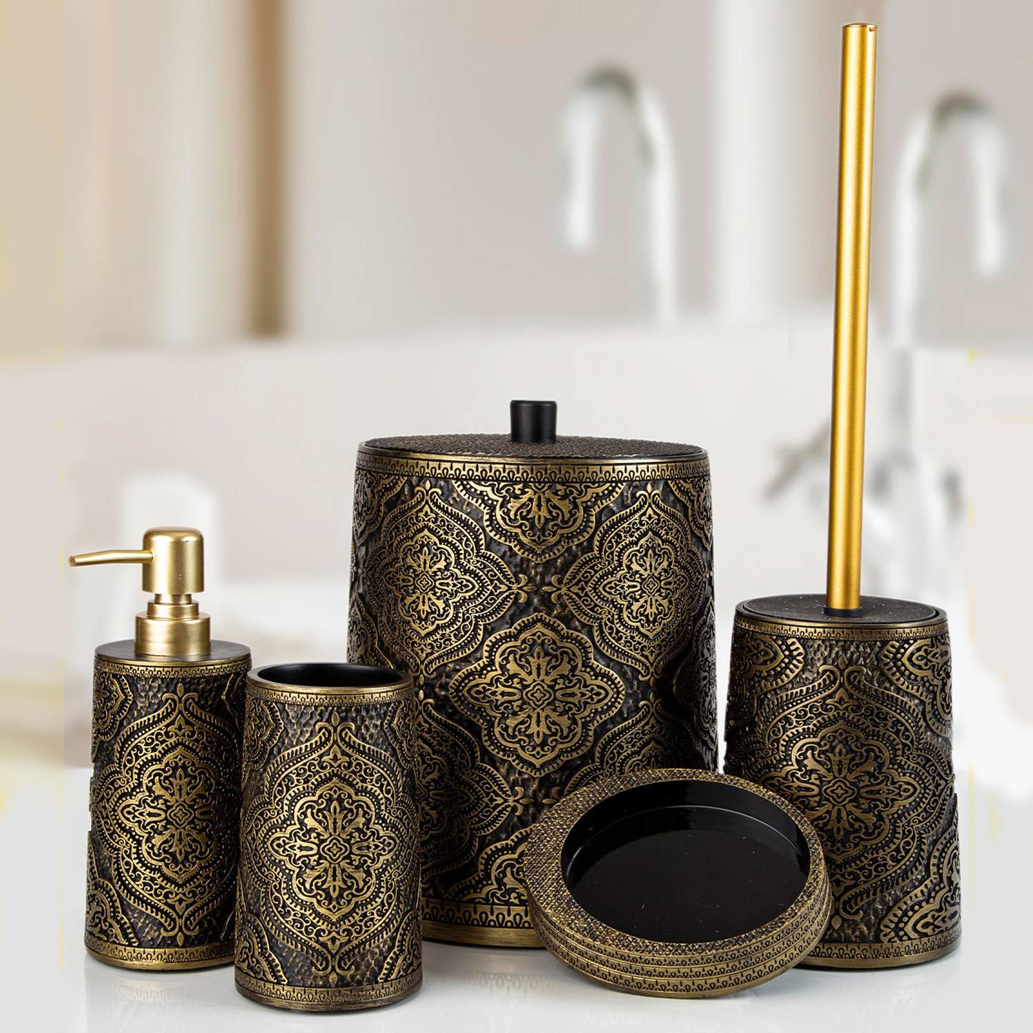 accessoires de salle de bain noir bronze huilé vintage rétro style