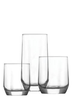 Juego de 18 vasos de agua transparentes Zydras