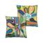 Set de 2 coussins assortis Decorare Aquarelle 43x43cm Coton Multicolore