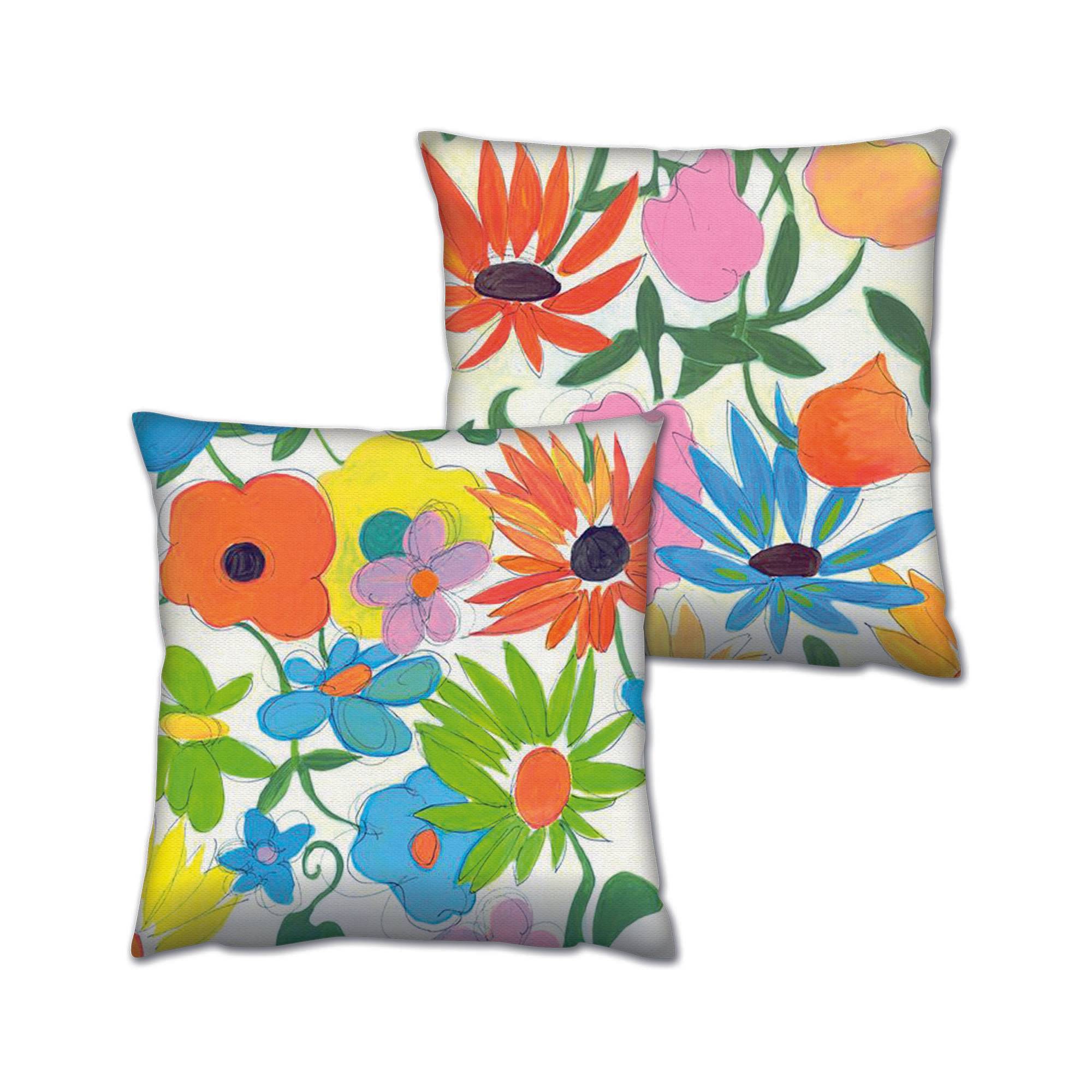 Set de 2 coussins assortis Decorare Floral 43 x 43 cm Coton Polyester Multicolore