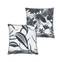 Set van 2 verschillende kussens Decorare Floral 43 x 43 cm Katoen Polyester Zwart en Wit