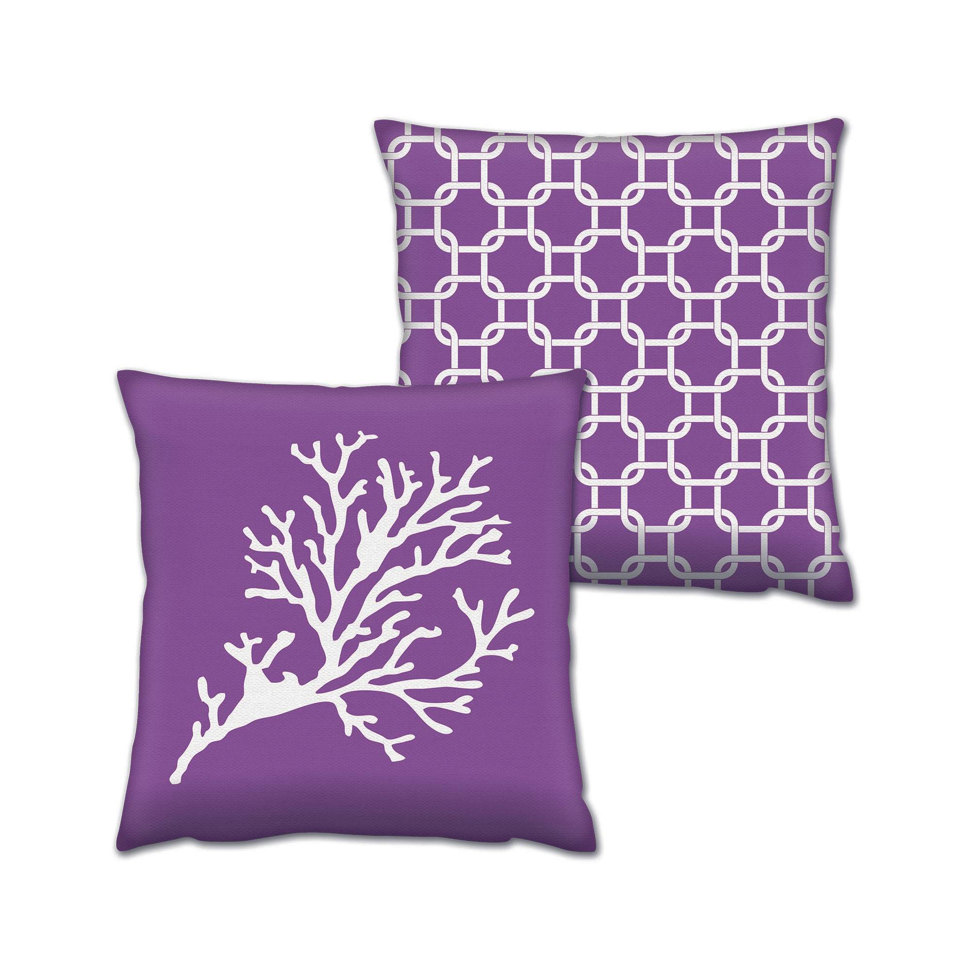Set bestehend aus 2 passenden Kissen Decorare Winter 43 x 43 cm Baumwolle Polyester Lavendelblau