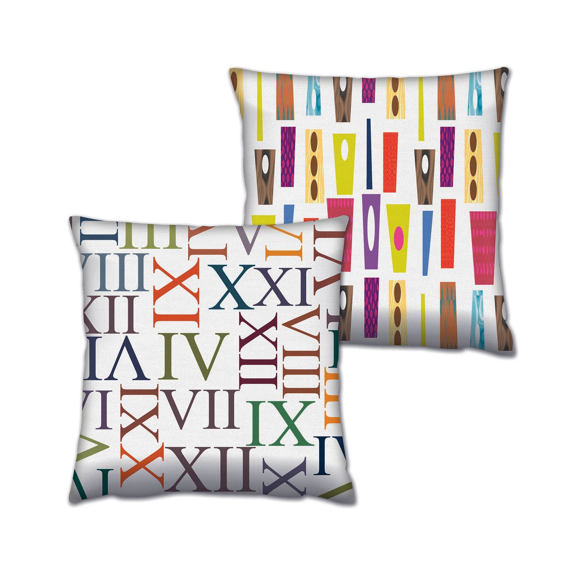 Set de 2 coussins assortis Decorare Kitch Colors 43 x 43 cm Coton Polyester Multicolore