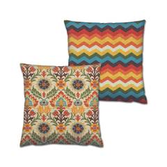 Set di 2 cuscini coordinati Decorare Rococo 43 x 43 cm Cotone Poliestere Multicolore