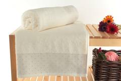 Juego de 2 toallas Teneritas 70 x 140 cm 100% algodón Crema