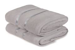 Juego de 2 toallas esponjosas Kallos 50 x 90 cm 100% Micro Algodón Azul Claro