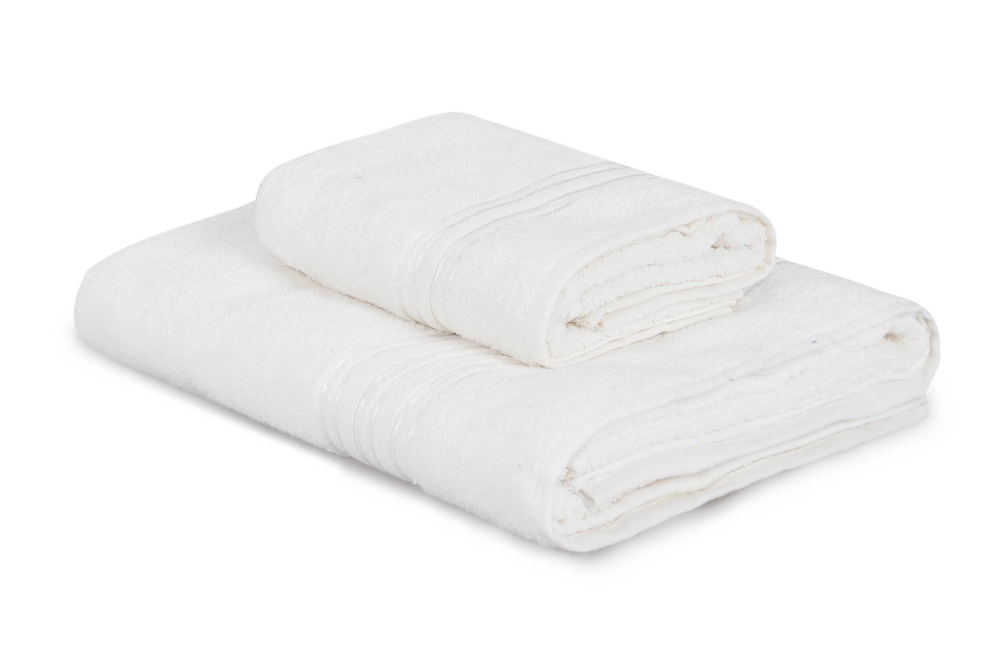 Set van 2 Sicco 100% katoen handdoeken Wit crème