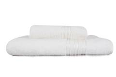 Set di 2 asciugamani Sicco 100% cotone Bianco crema