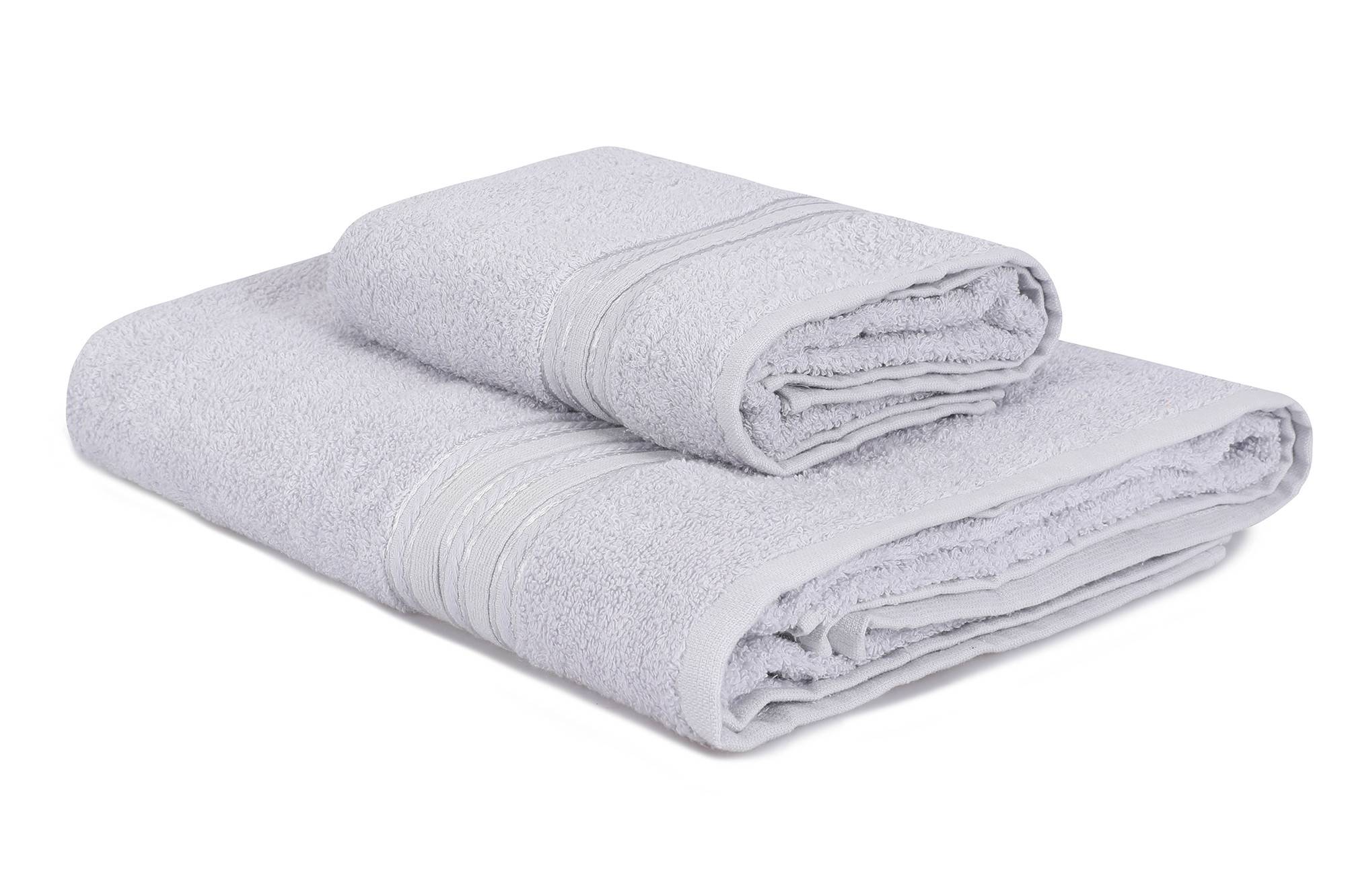 Set de 2 serviettes Sicco 100% coton Gris