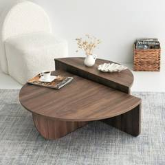 Set van 2 design salontafels Oatglow Donker hout