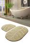 Set di 2 tappetini da bagno Artem foglio a coste Acrilico tono pietra