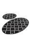 Juego de 2 alfombras de baño ovaladas Ornamel 50x60cm Patrón geométrico Negro