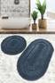 Set de 2 tapis de salle de bain Salasiwa 100% Coton Gris foncé en relife