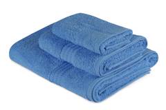 Set aus 3 Handtüchern SIcco 100% baumwollstoff Blau