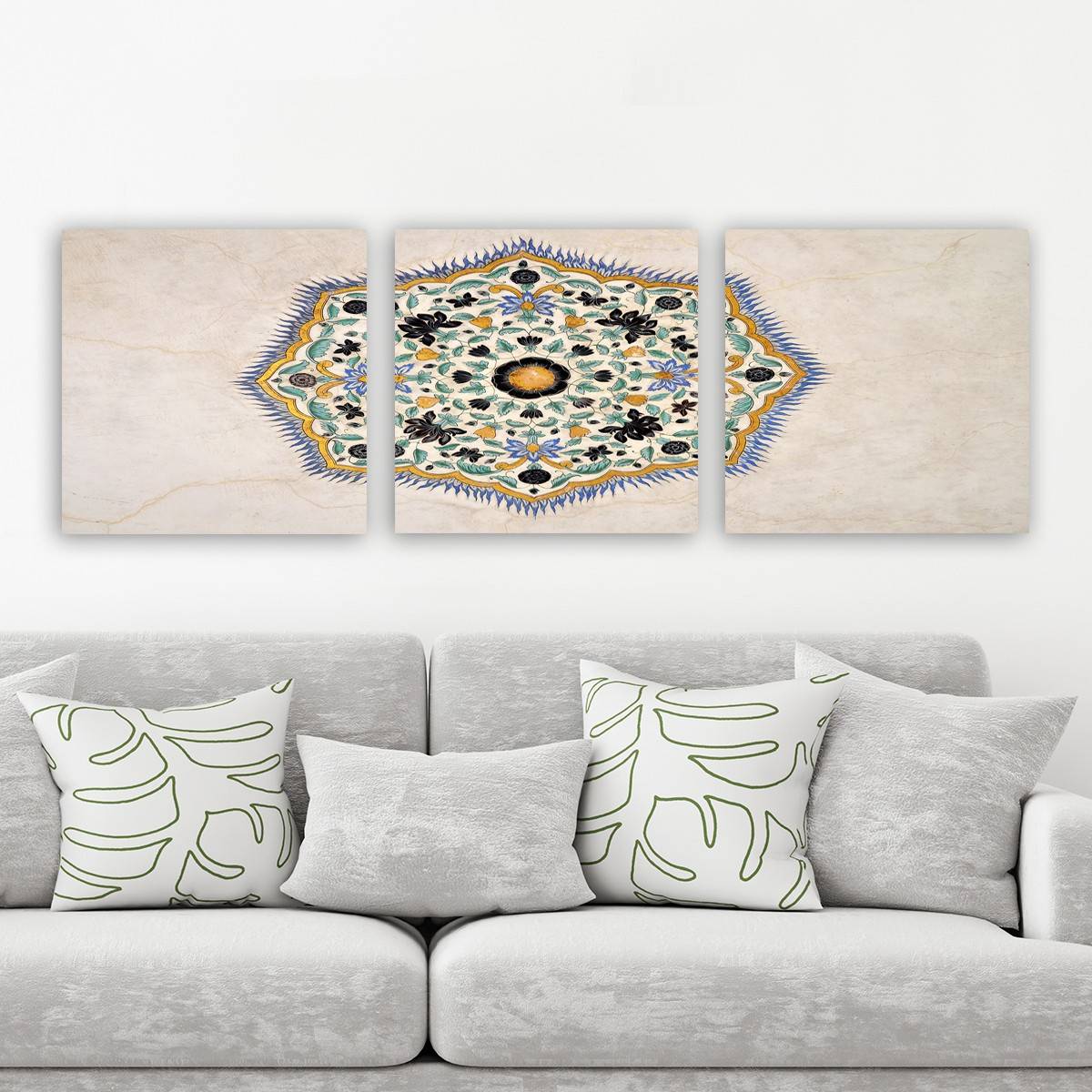 Set mit 3 dekorativen Gemälden von Scaenicos mit polygonalem Muster