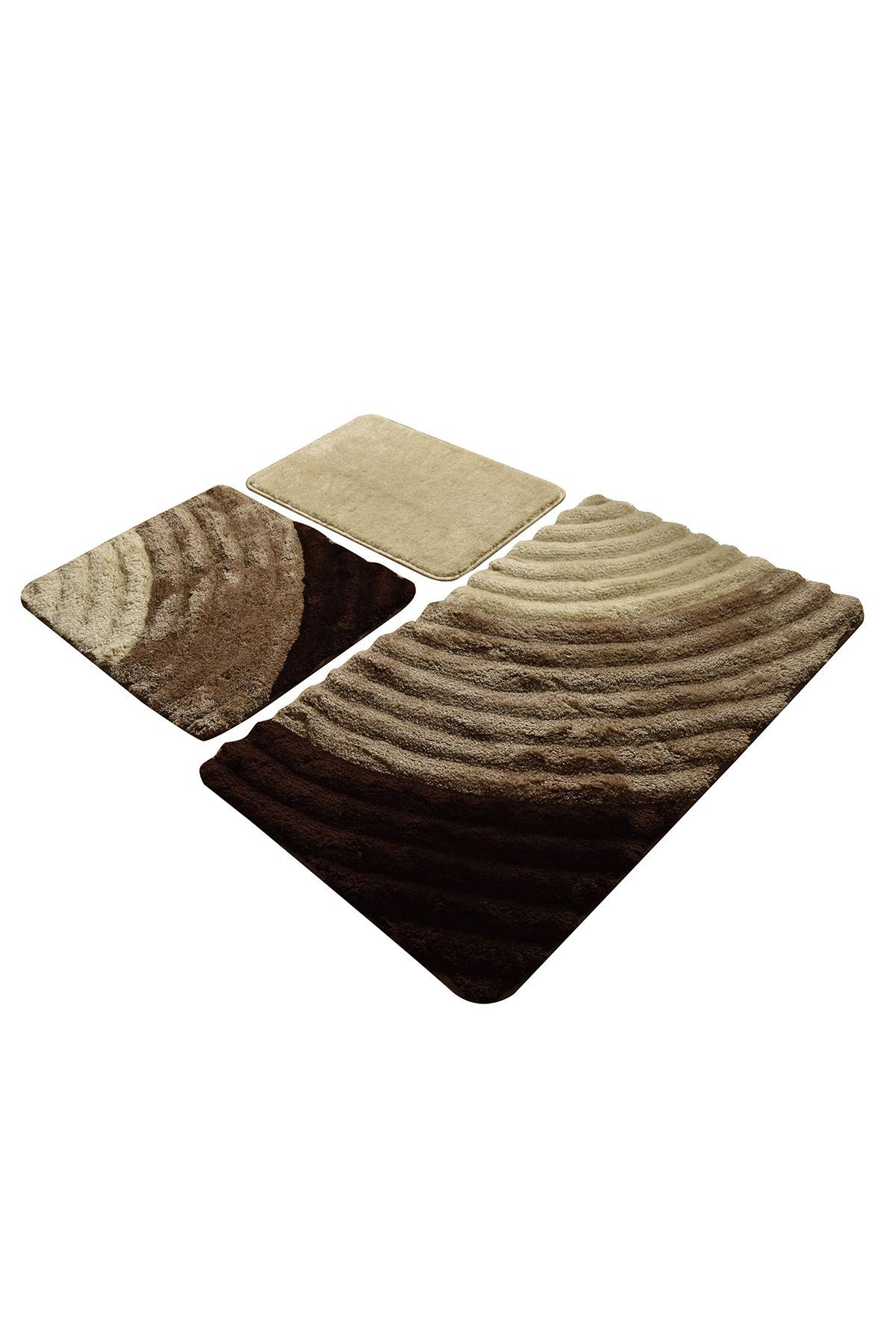 Set di 3 tappetini da bagno rettangolari Artem camaïeu Acrylic Coffee