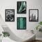 Set de 4 peintures décoratives Harmonicus 30x40cm Plante et Cactus Panneau Stratifié Nuance de Vert
