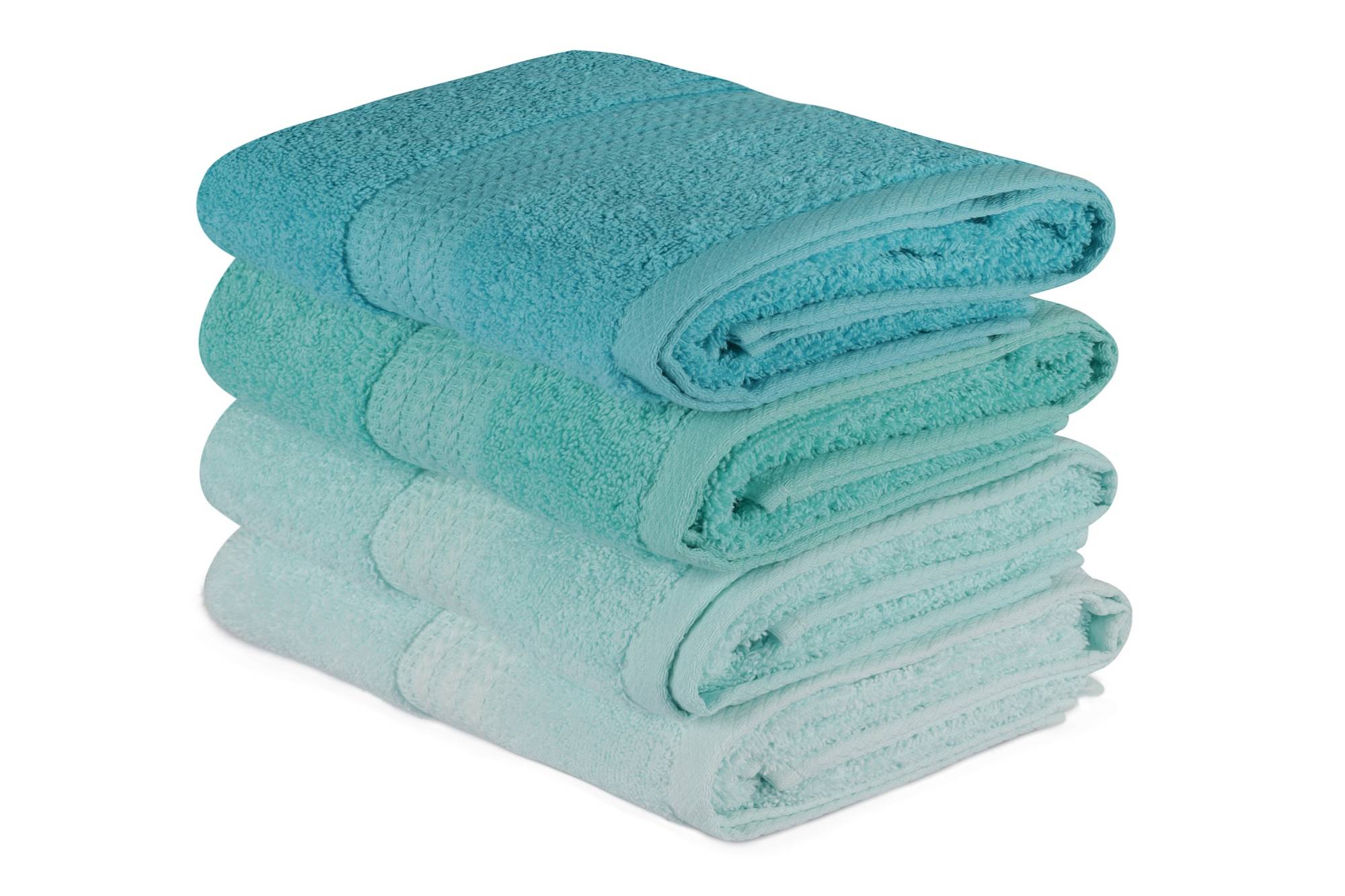 Set di 4 asciugamani con tre linee ricamate Sicco 50 x 90 cm 100% cotone tonalità di rosso
