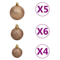 Set di decorazioni natalizie con ghirlanda LED Fury 61 pezzi Oro