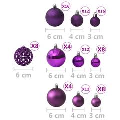 Prancer kerstballen set 100 stuks paars