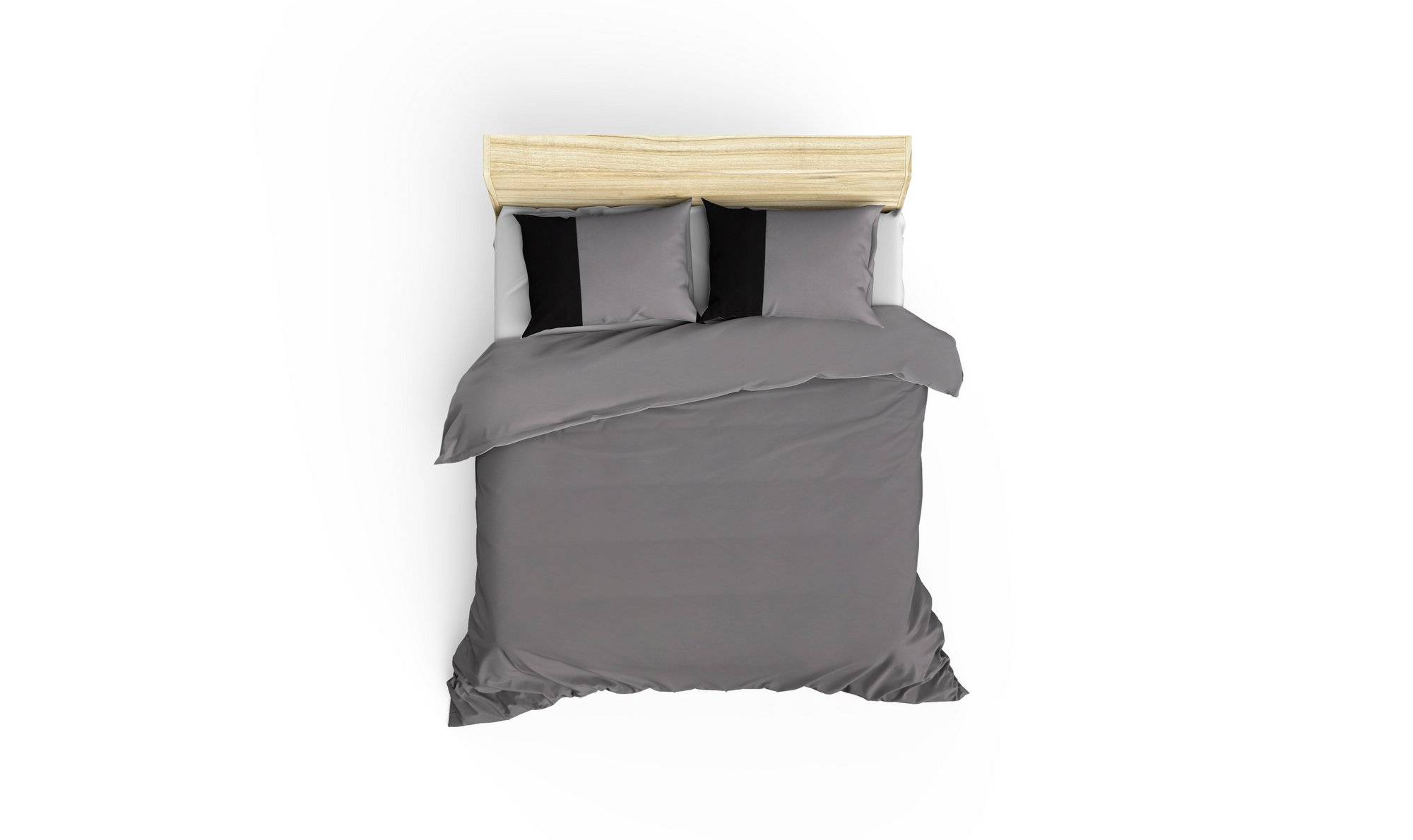 Set aus Bettbezug 240x220cm und 2 Kissenbezügen Haki 100% baumwollstoff 2 Töne Schwarz und Grau