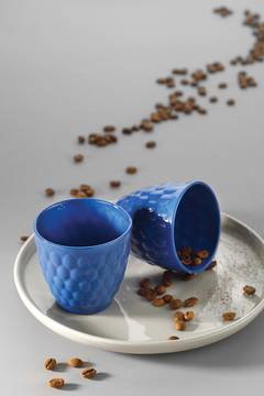 Kaffeeservice-Set Aromatum Pot pressé 2 Stück Porzellan Himmelblau