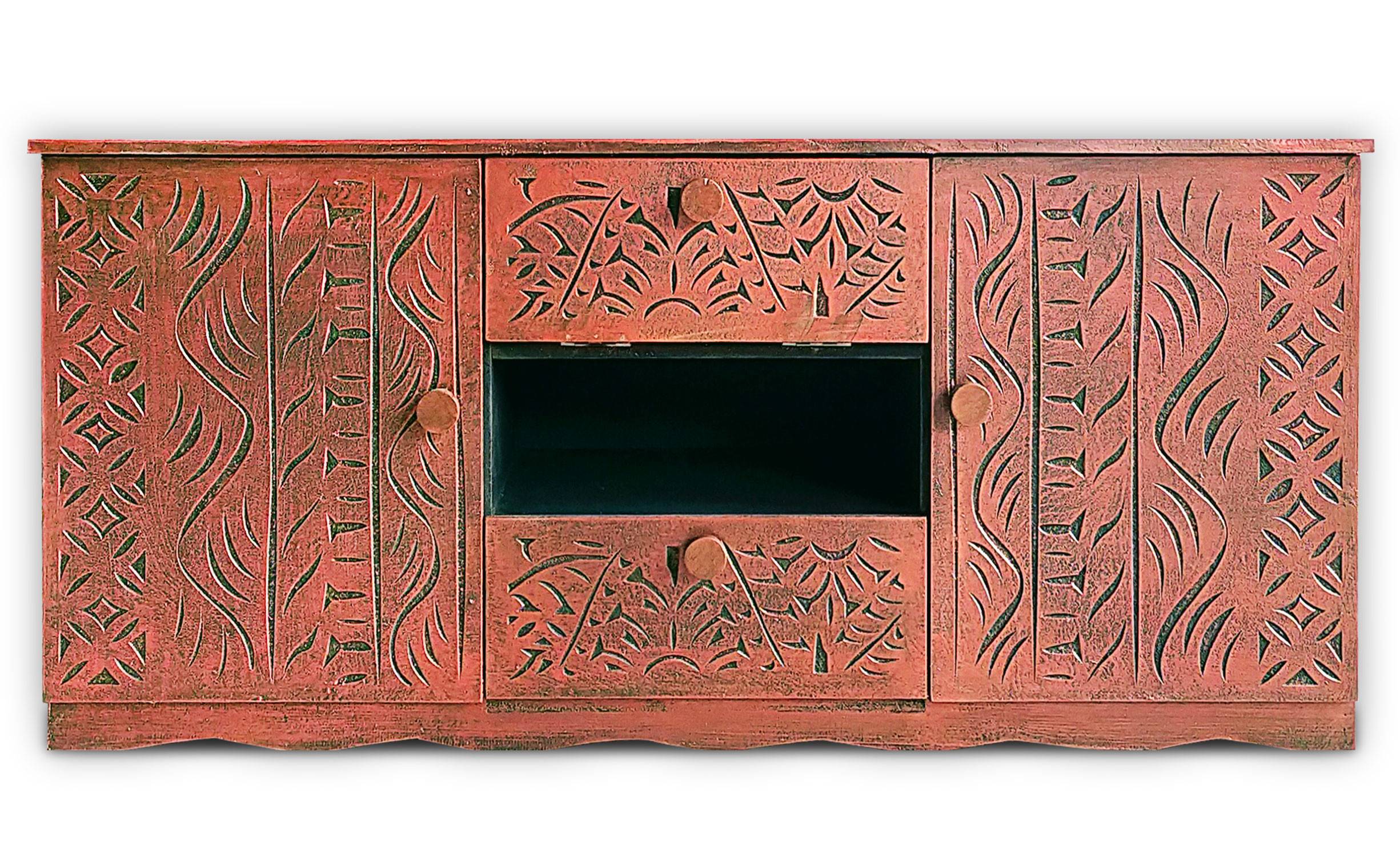 Credenza in stile etnico con modanature 120cm Shireya Copper