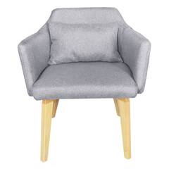 Scandinavische Shaggy stoel / fauteuil lichtgrijze stof