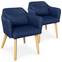 Lot de 2 chaises / fauteuils scandinaves Shaggy Tissu Bleu