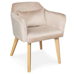 Scandinavische stoel / fauteuil Shaggy Velvet Beige
