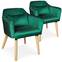 Lote de 2 sillas /butacas escandinavos Shaggy terciopelo verde