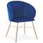 Smart Stuhl mit goldenen Beinen und Samtbezug Blau