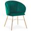 Smart Stuhl mit goldenen Beinen und Samtbezug Grün