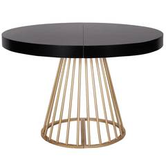 Table ronde extensible Soare Noir pieds Or