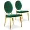 Sofia Set mit 2 Medaillon Stühlen mit Samtbezug Grün